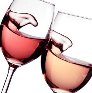 Glasses of Rose Wine