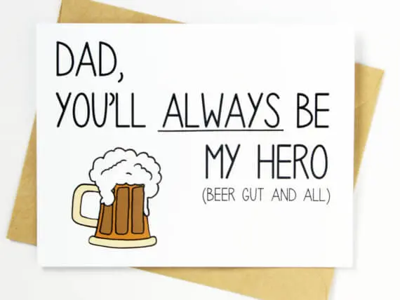 Funny Fathers Day Cards - Dad's Beer Gut