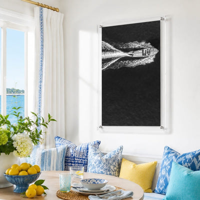 Wake Maker Black & White Acrylic Wall Art Print - Vertical