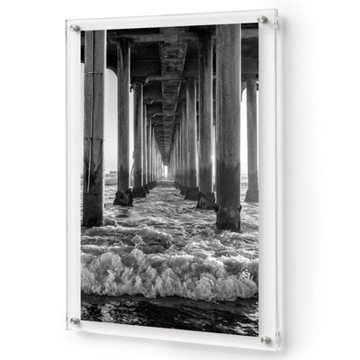 Between the Breakers Black & White Acrylic Wall Art Print