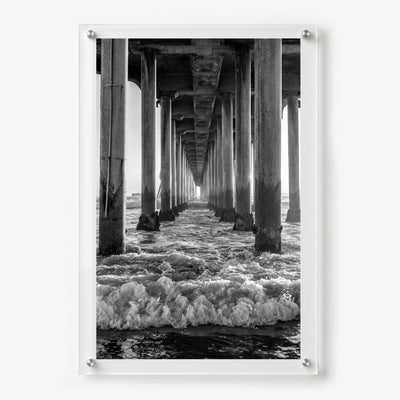Between the Breakers Black & White Acrylic Wall Art Print