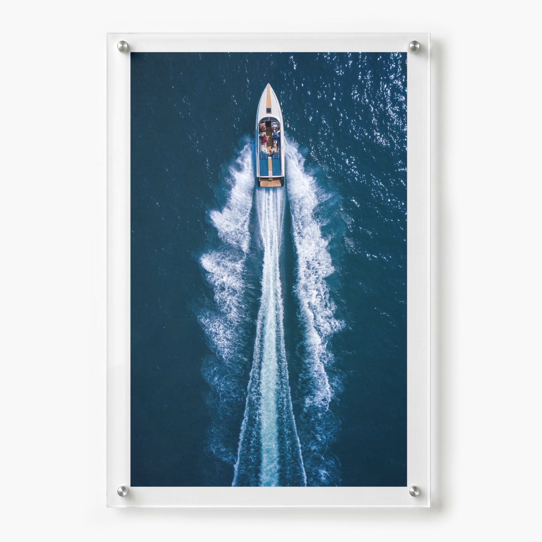 Exit By Sea wall art shown in a vertical 24x36 size in white background