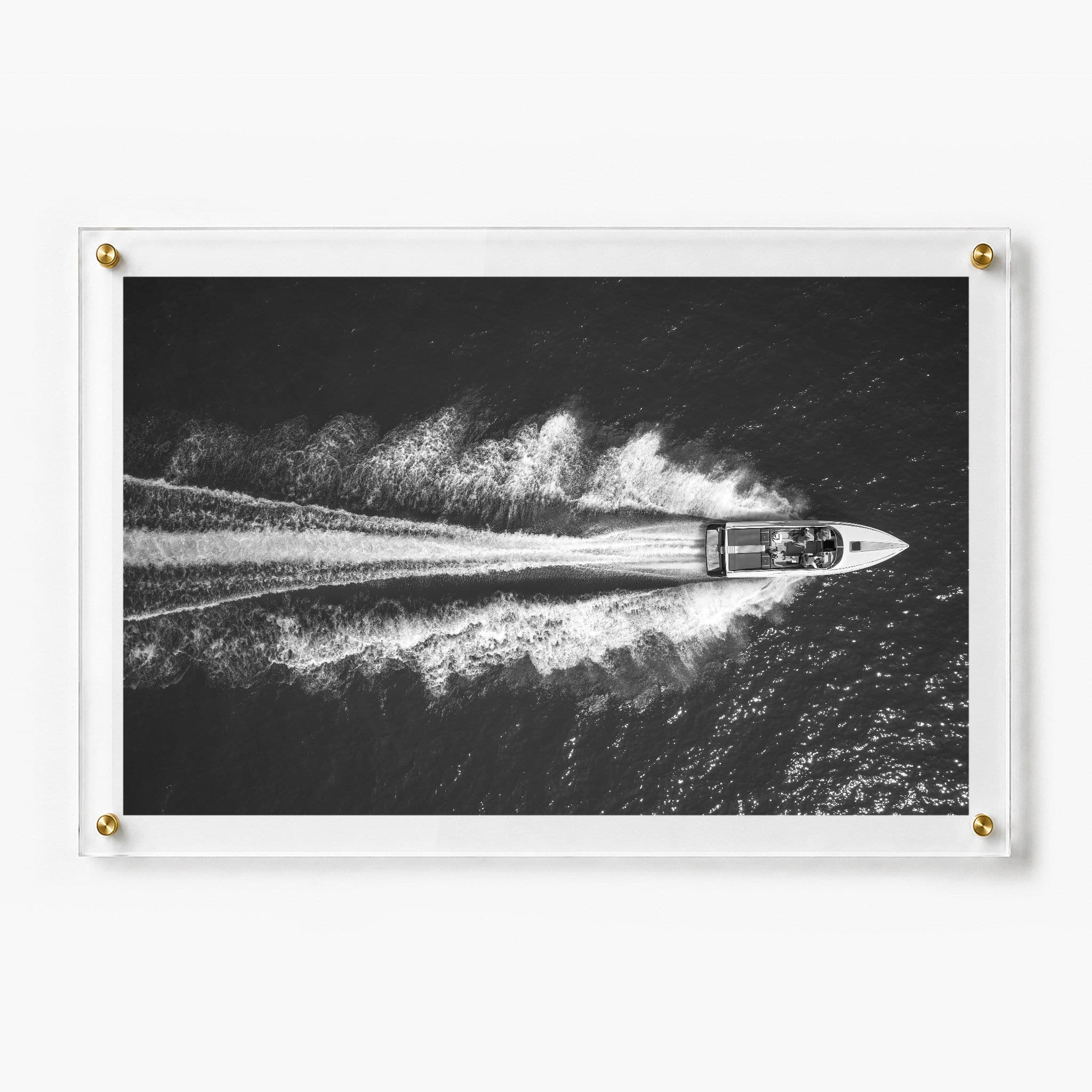 Exit By Sea wall art shown in a horizontal 36x24 acrylic frame design view