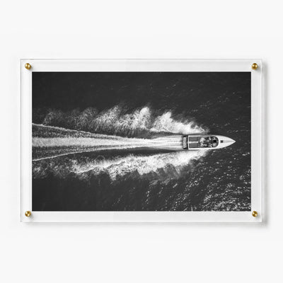 Exit By Sea wall art shown in a horizontal 36x24 acrylic frame design view