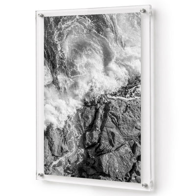 Salt Meets Stone I Black & White Acrylic Wall Art Print