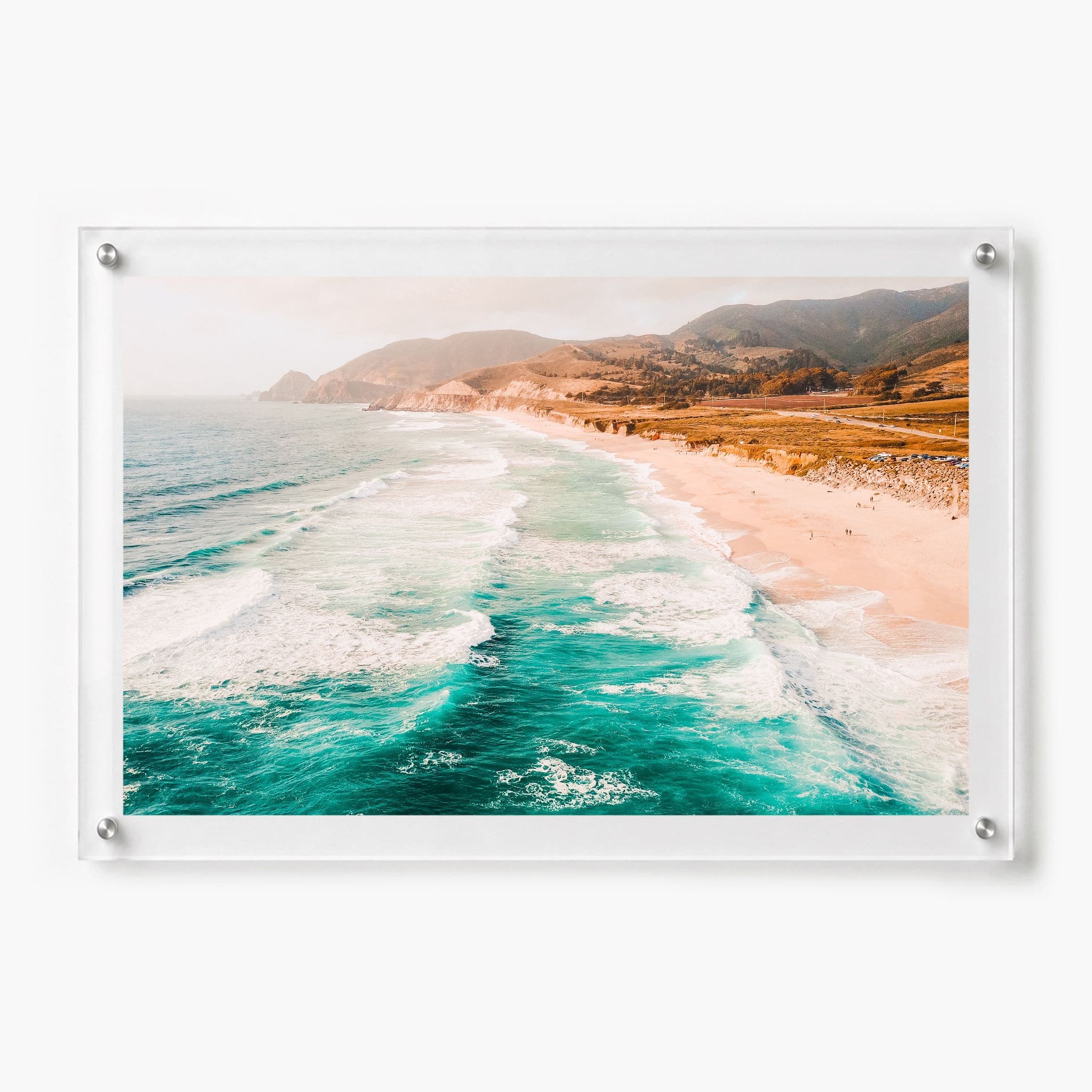 Pacific Pastels acrylic wall art in 36x24-inch size with ocean wave view