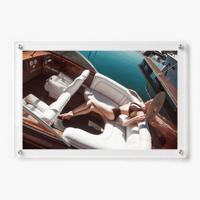 Sea La Vie color acrylic wall art shown in a 36x24-inch size, framed view