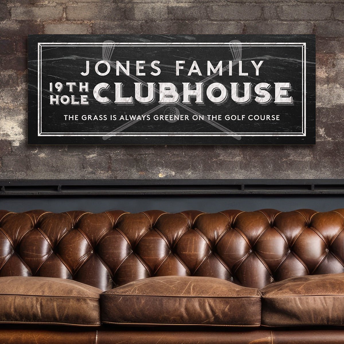 19th Hole Clubhouse Custom Golf Sign, Rectangle