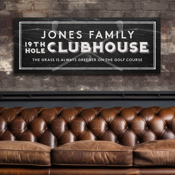 19th Hole Clubhouse Custom Golf Sign, Rectangle