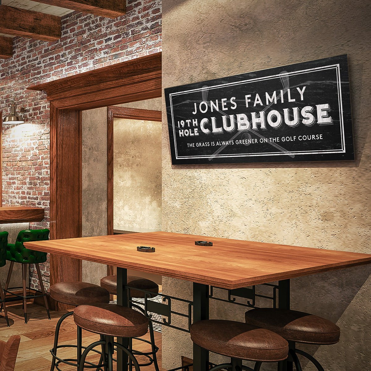 19th Hole Clubhouse Custom Golf Sign, Rectangle