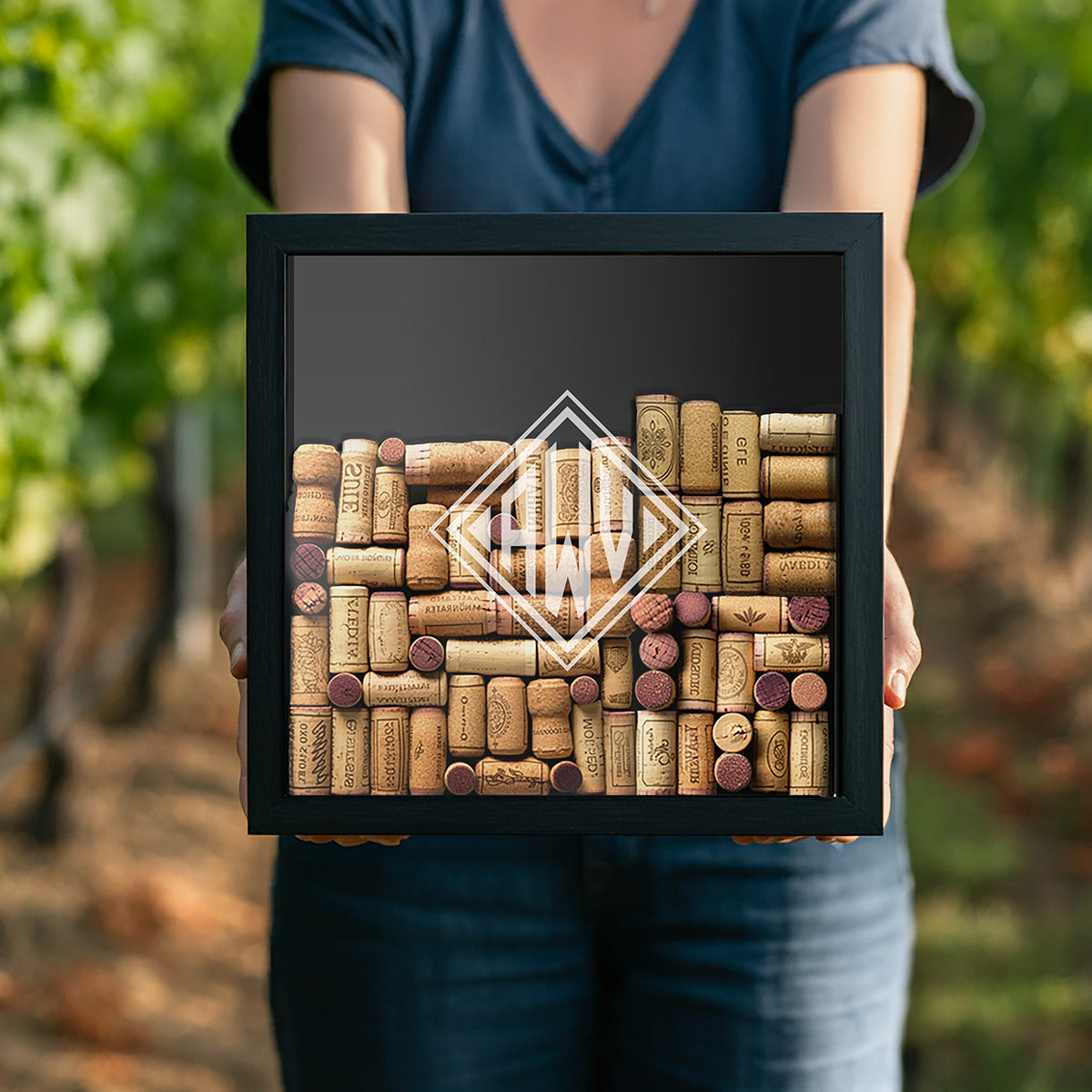 Personalized Wine Cork Shadow Box