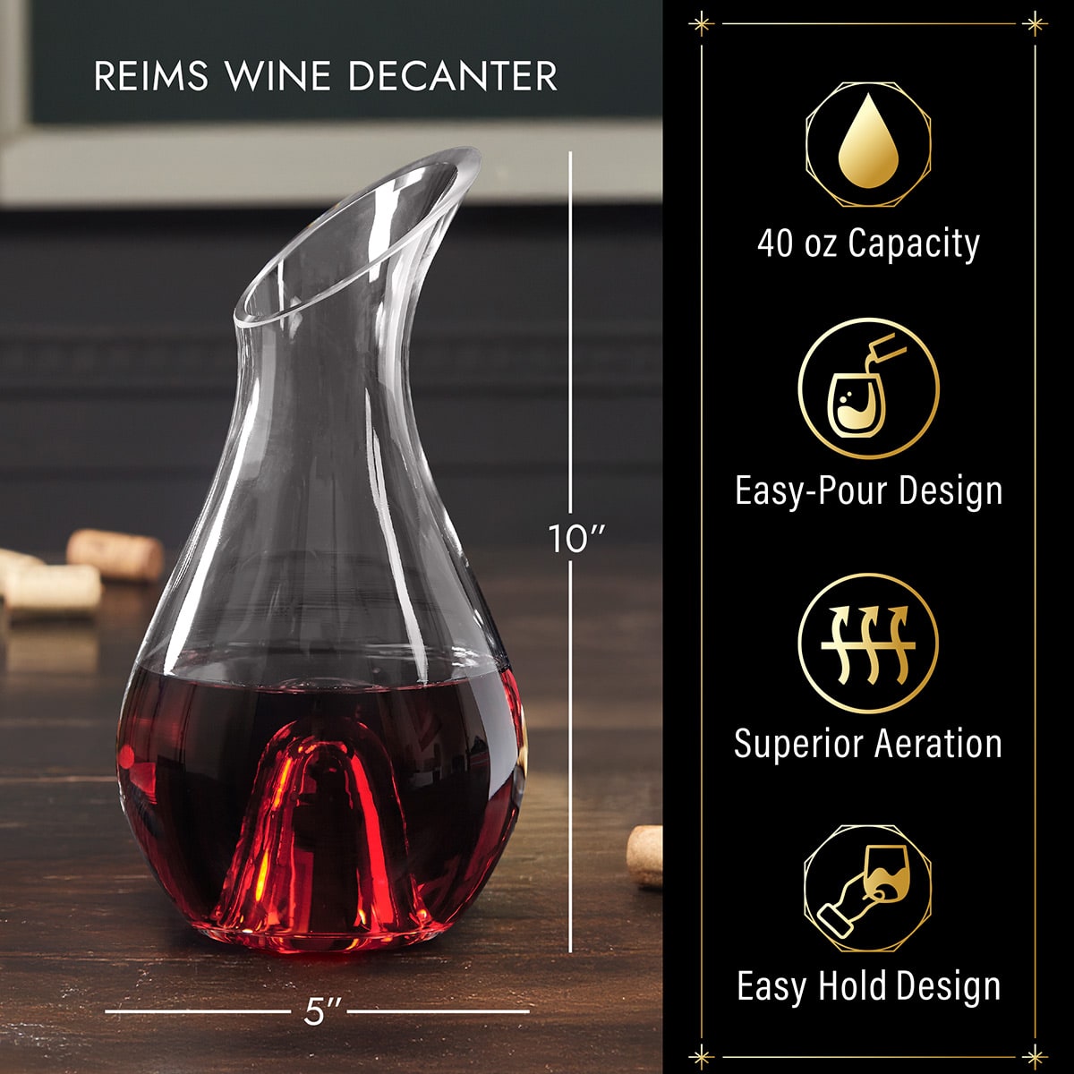 Reim Personalized Wine Decanter with Easy-Pour
