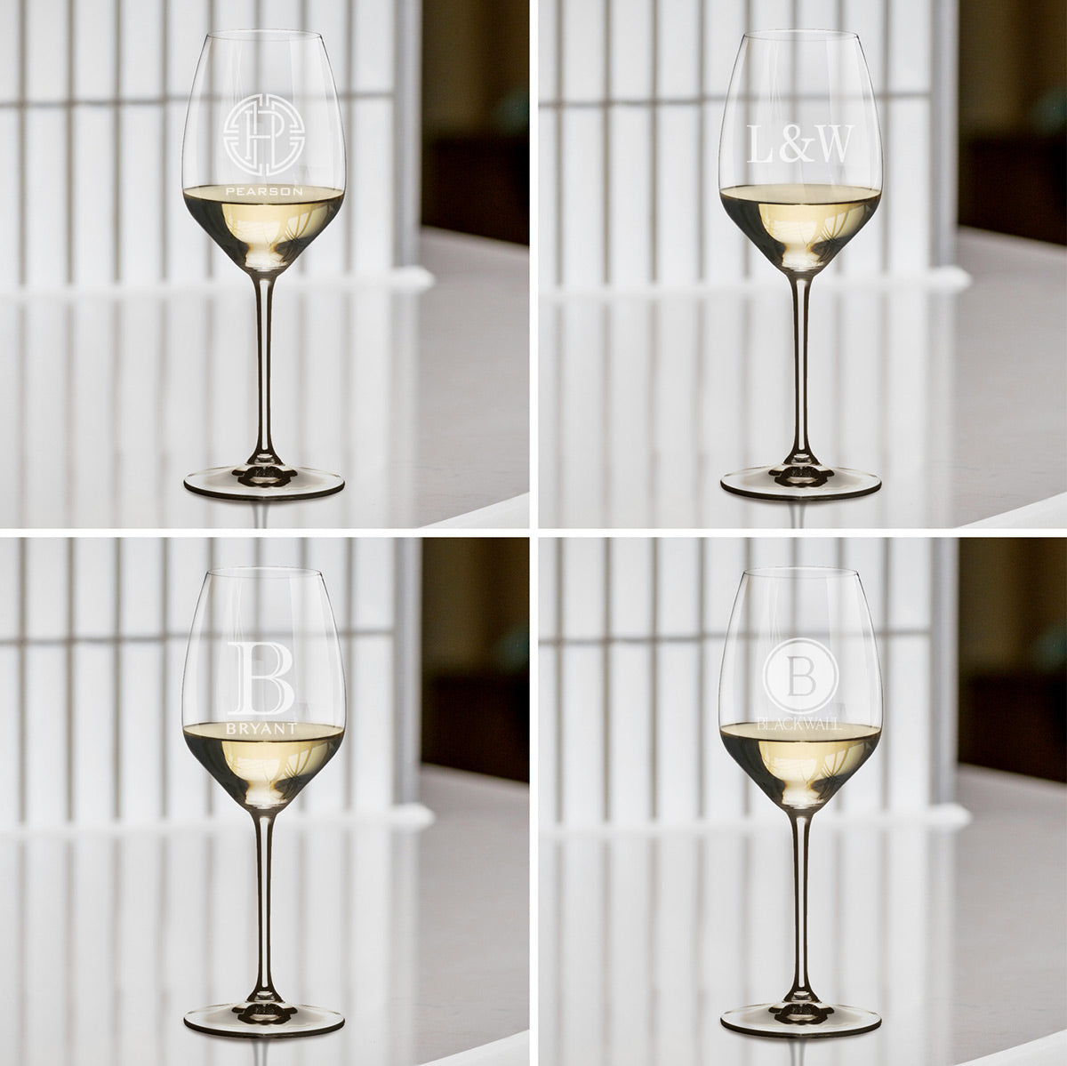 Personalized Riedel Wine Glasses, Riesling/White Wine