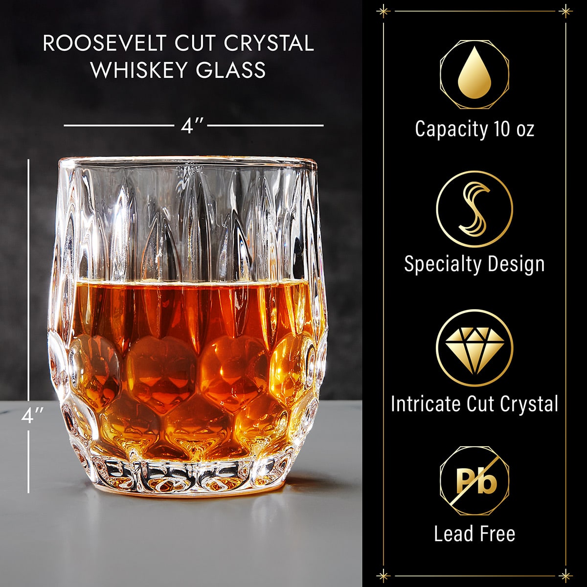 Roosevelt Whiskey Glass Cut Crystal