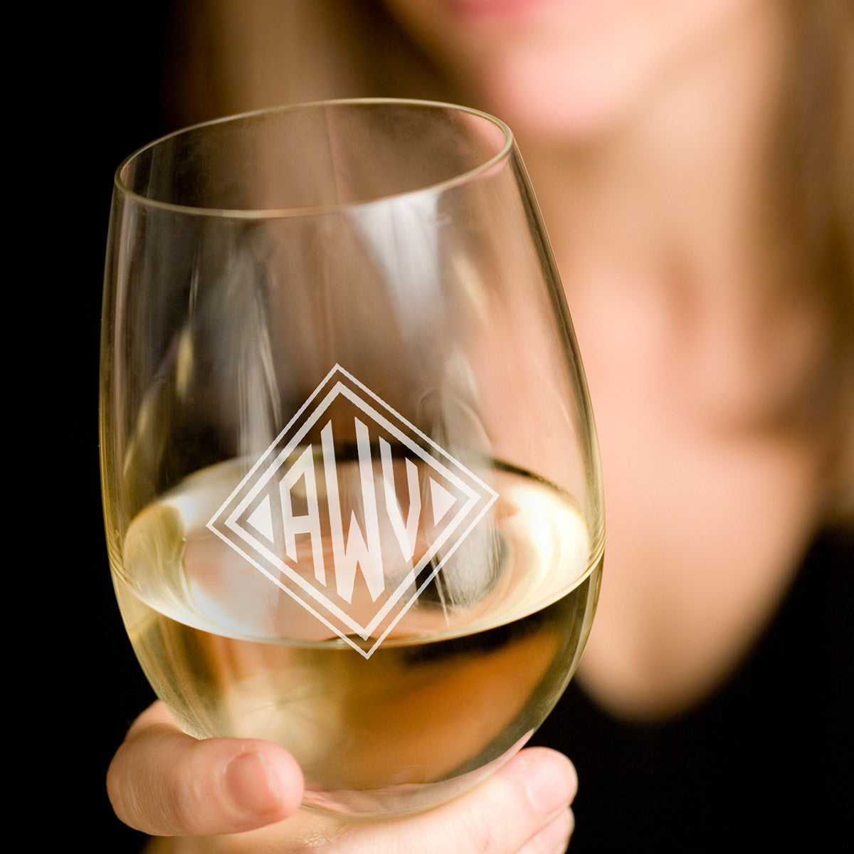 Stemless Custom Engraved Wine Glass