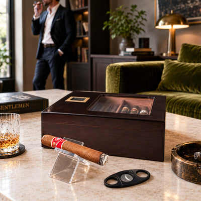 luxury cigar humidor and accessories gift set