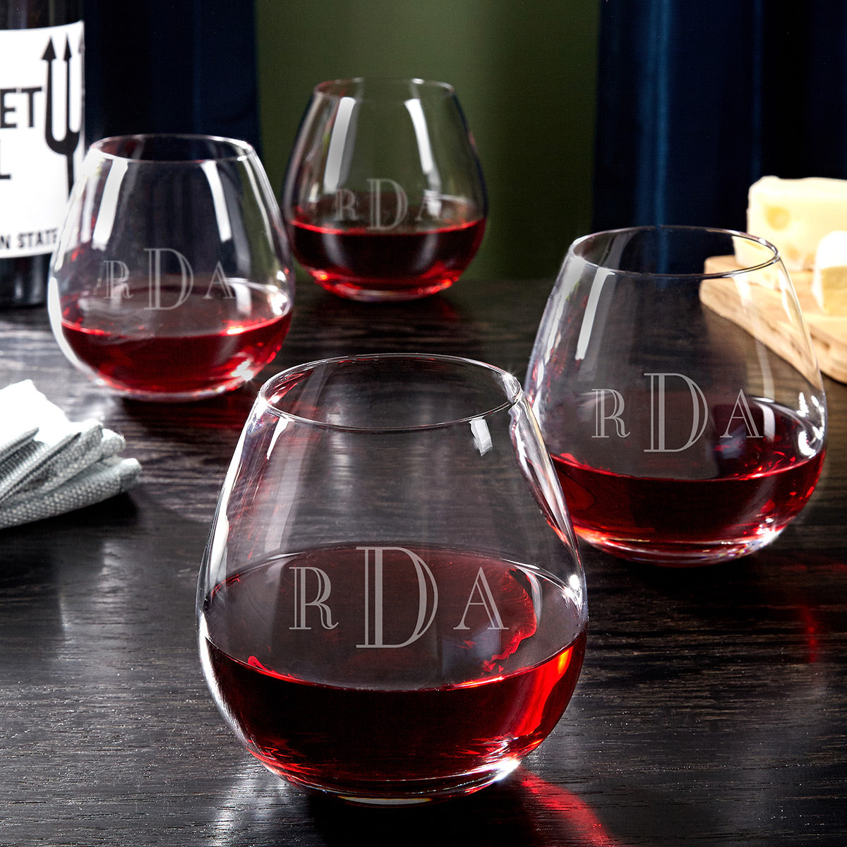 Giovanni Personalized Stemless Red Wine Glass