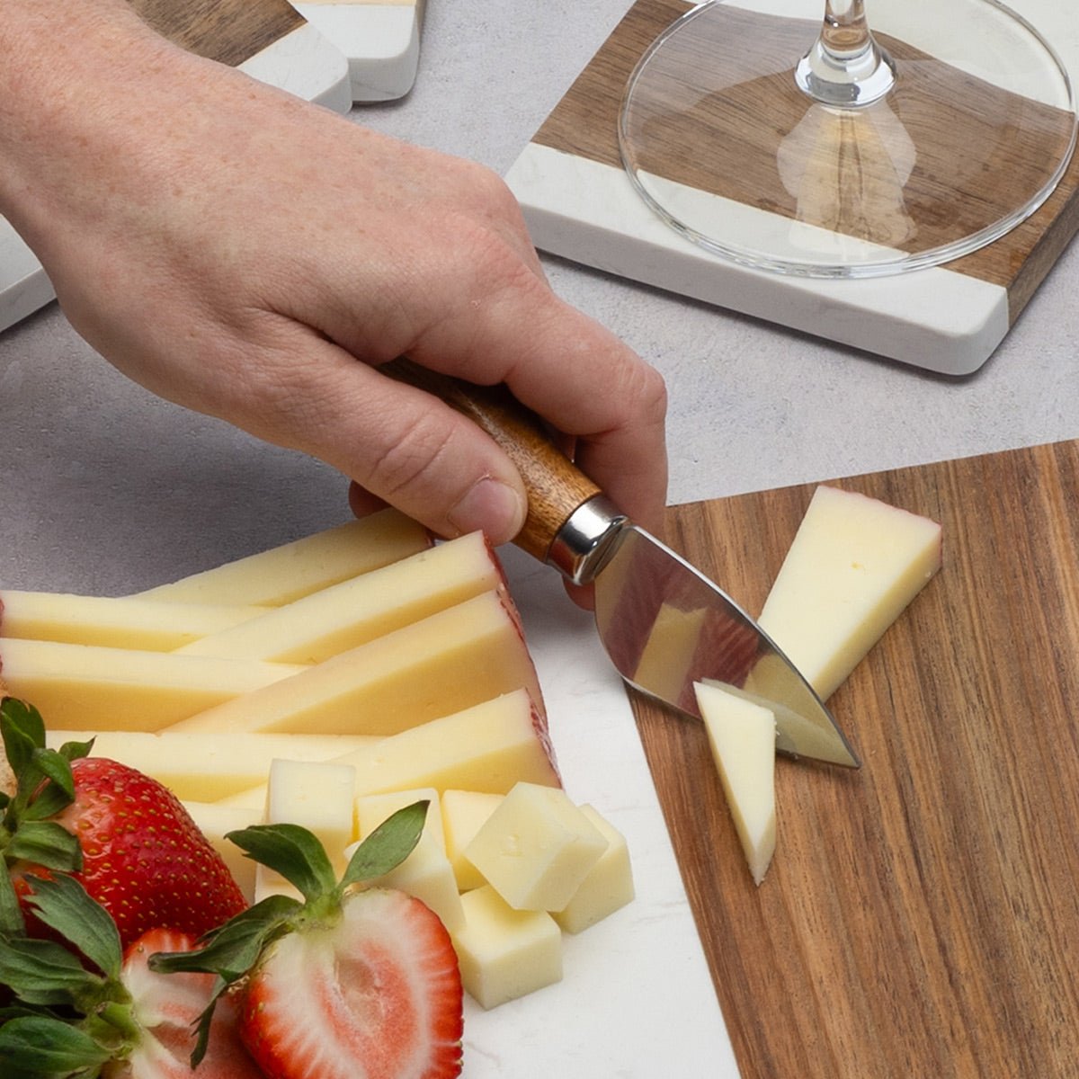 Acacia Wood Cheese Knives - 4pc Cheese Knife Set - Add - On