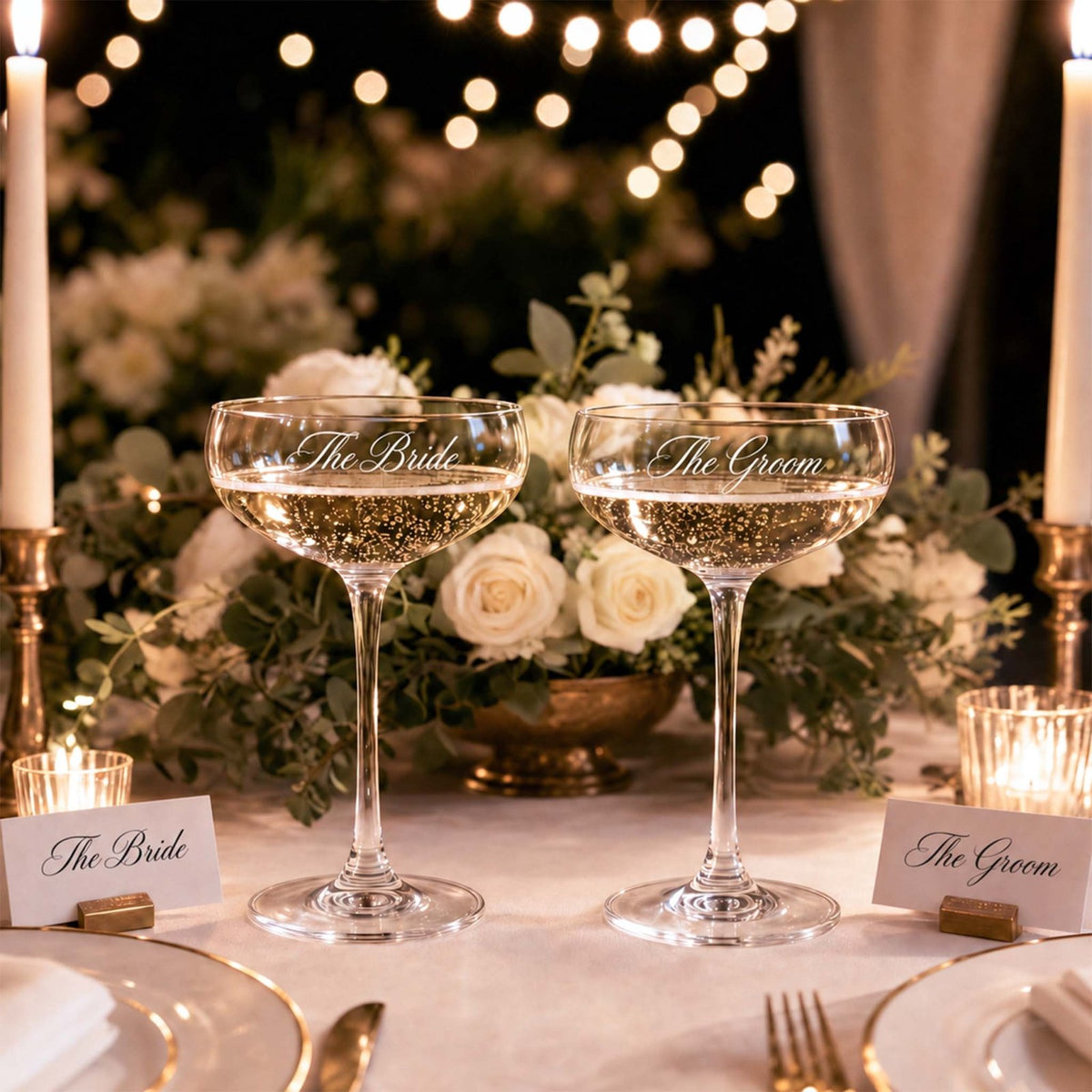 Alba Champagne Coupe Wedding Glasses, Set of 2