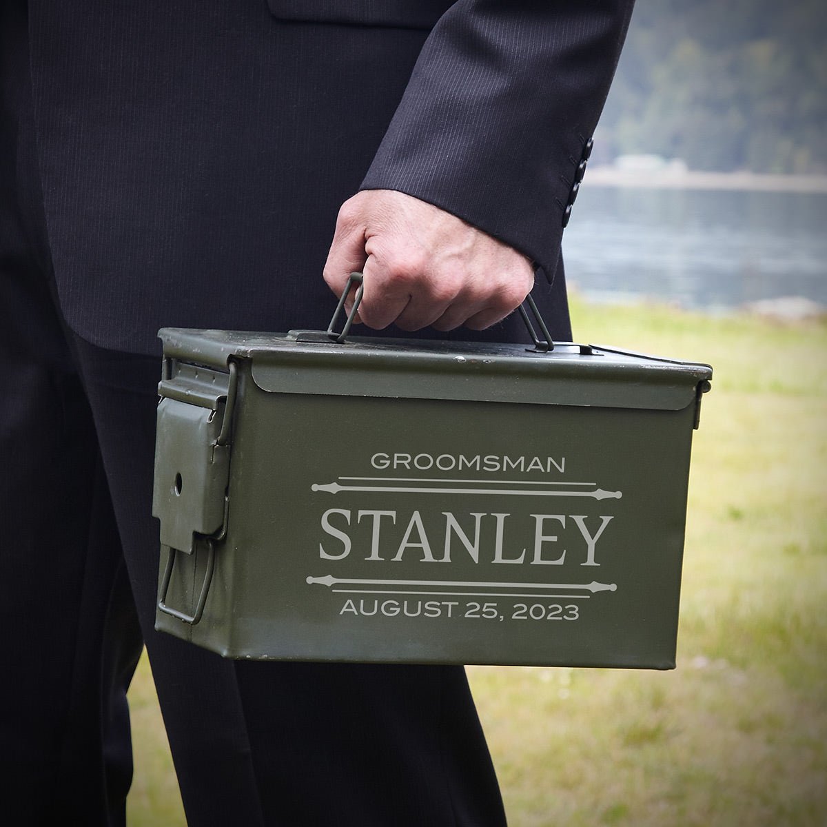 Ammunition Box Custom Etched Unique Groomsmen Gift