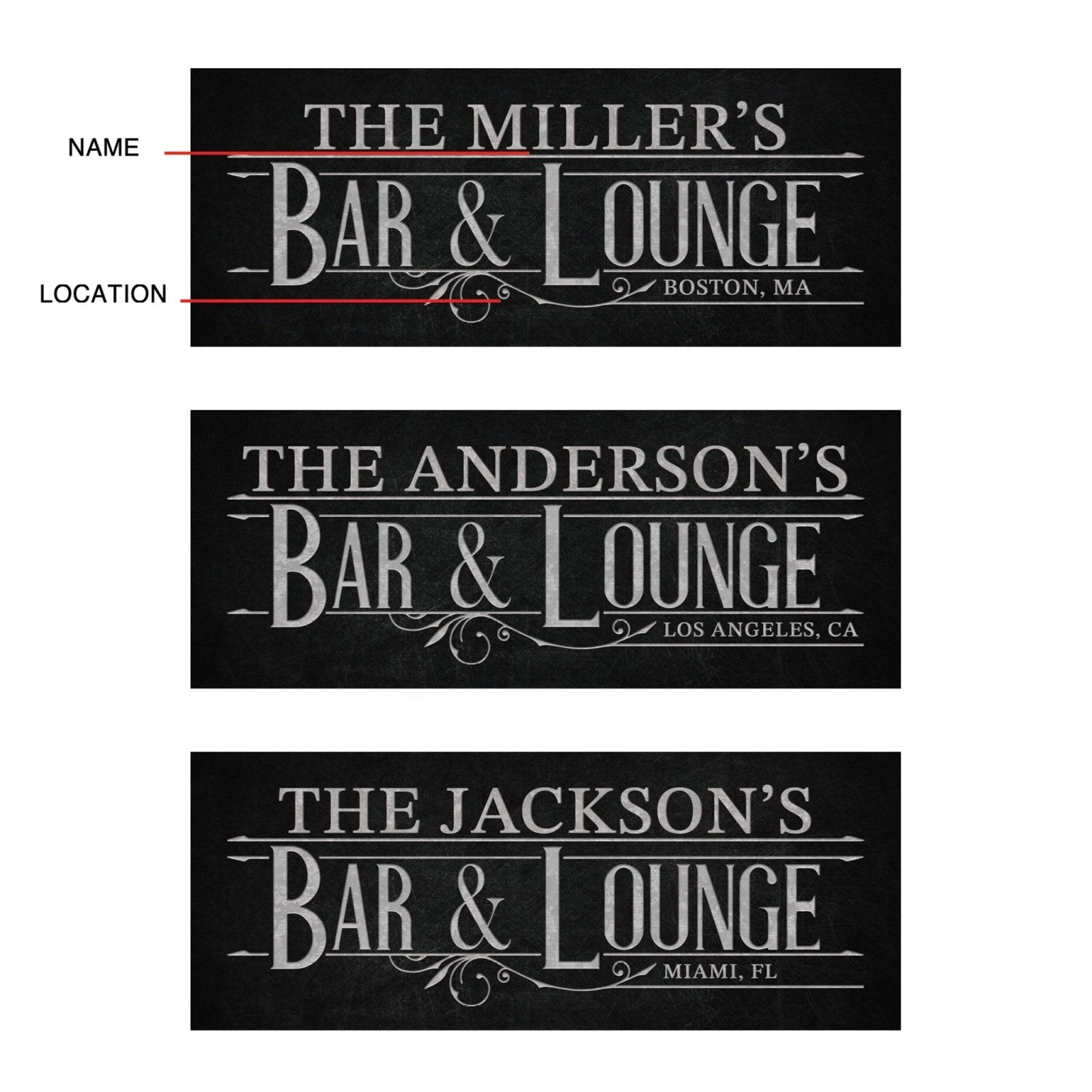 Art Deco Custom Bar and Lounge Sign