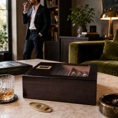 Aurelio Cigar Humidor Box w/ Digital Hygrometer