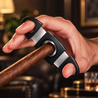 Aurelio Cigar Humidor Box w/ Digital Hygrometer, Drawer & Cigar Cutter Gift Set