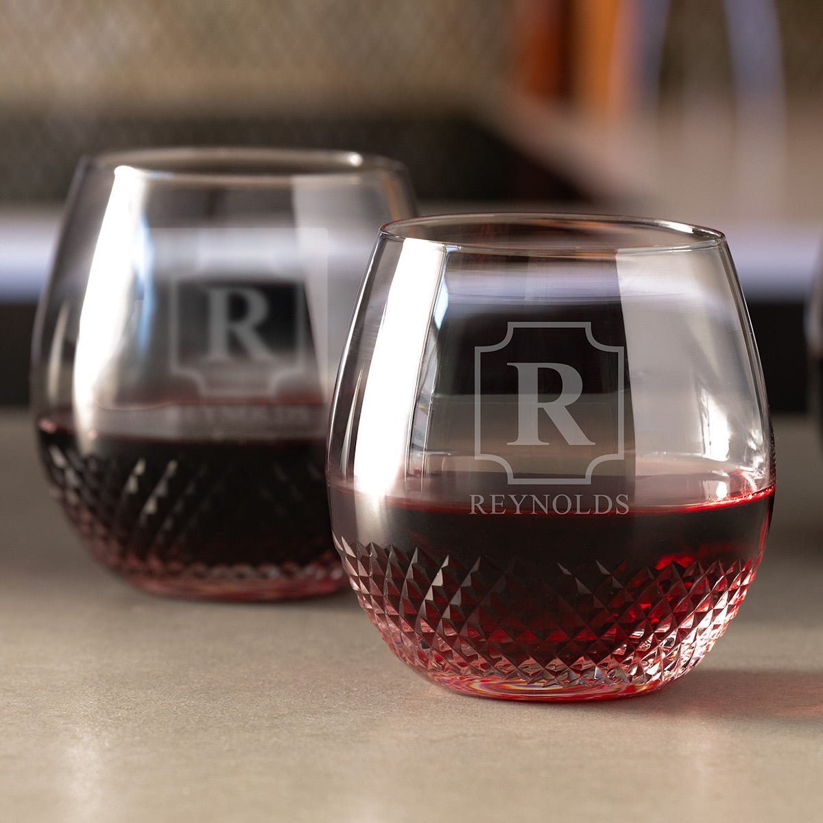 Avignon Custom Crystal Wine Glass Stemless, Set of 2