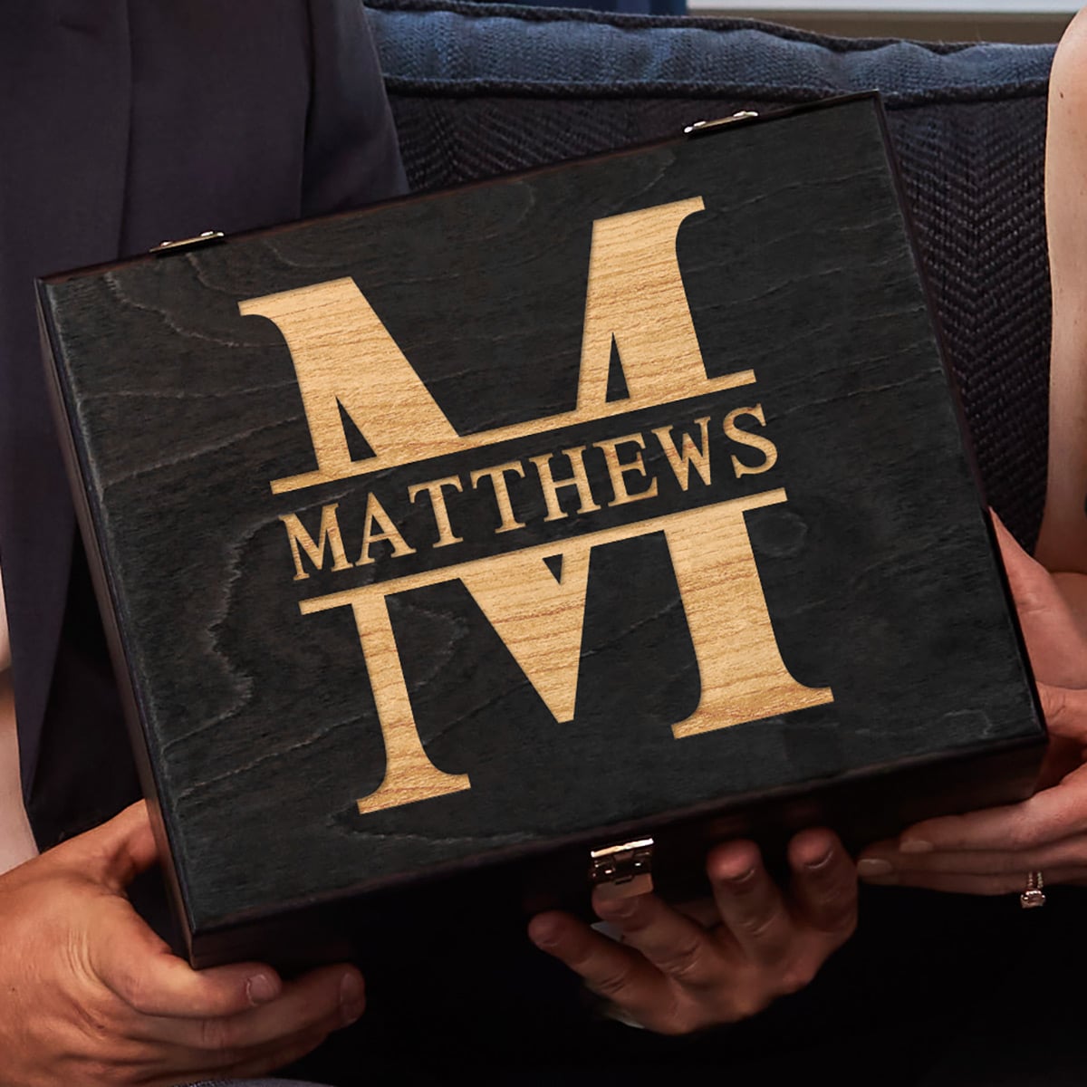 Baltic Birch Custom Ebony Black Wood Box