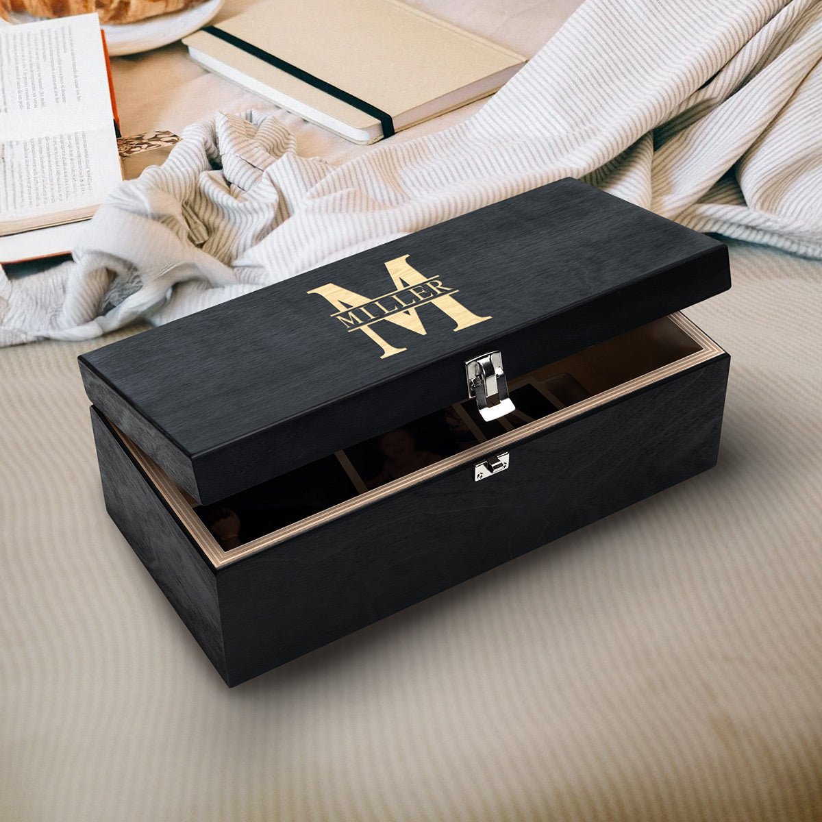 Baltic Birch Personalized Wood Box for Liquor Bottle