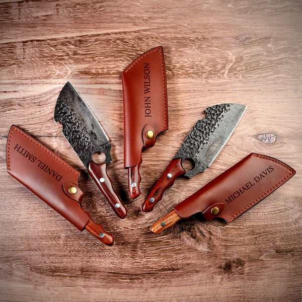 Be Bold Personalized Meat Cleaver Knife, Set of 5 - Groomsmen Gifts