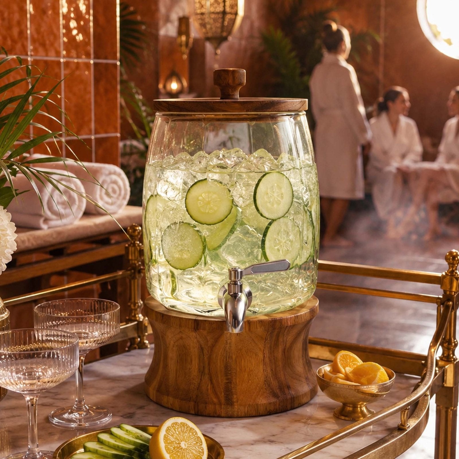 Bellmere Wood & Glass Drink Dispenser