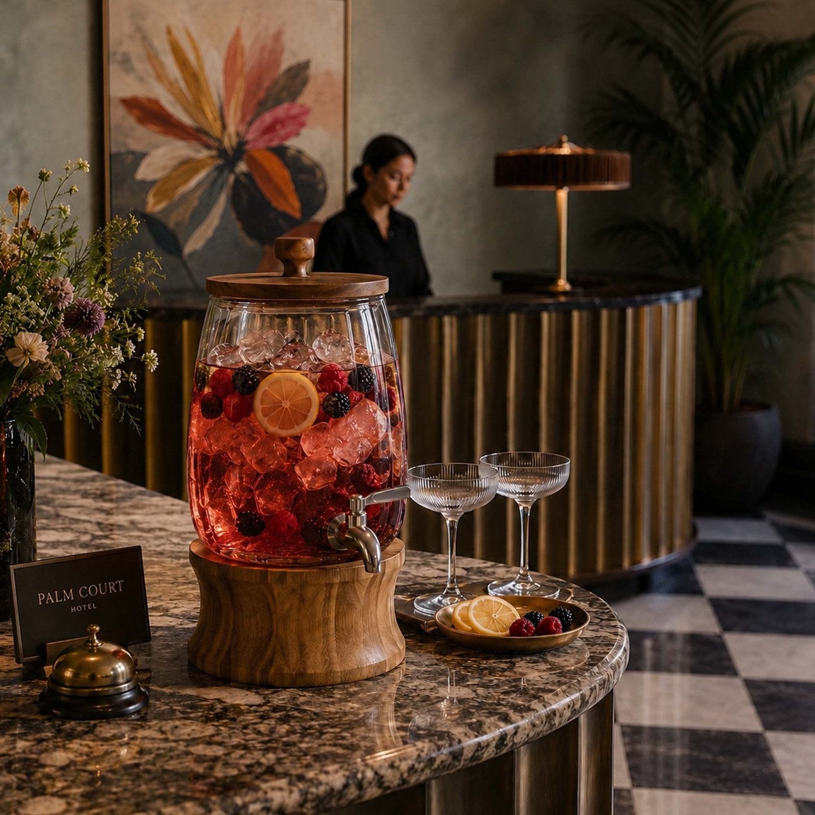 Bellmere Wood & Glass Drink Dispenser