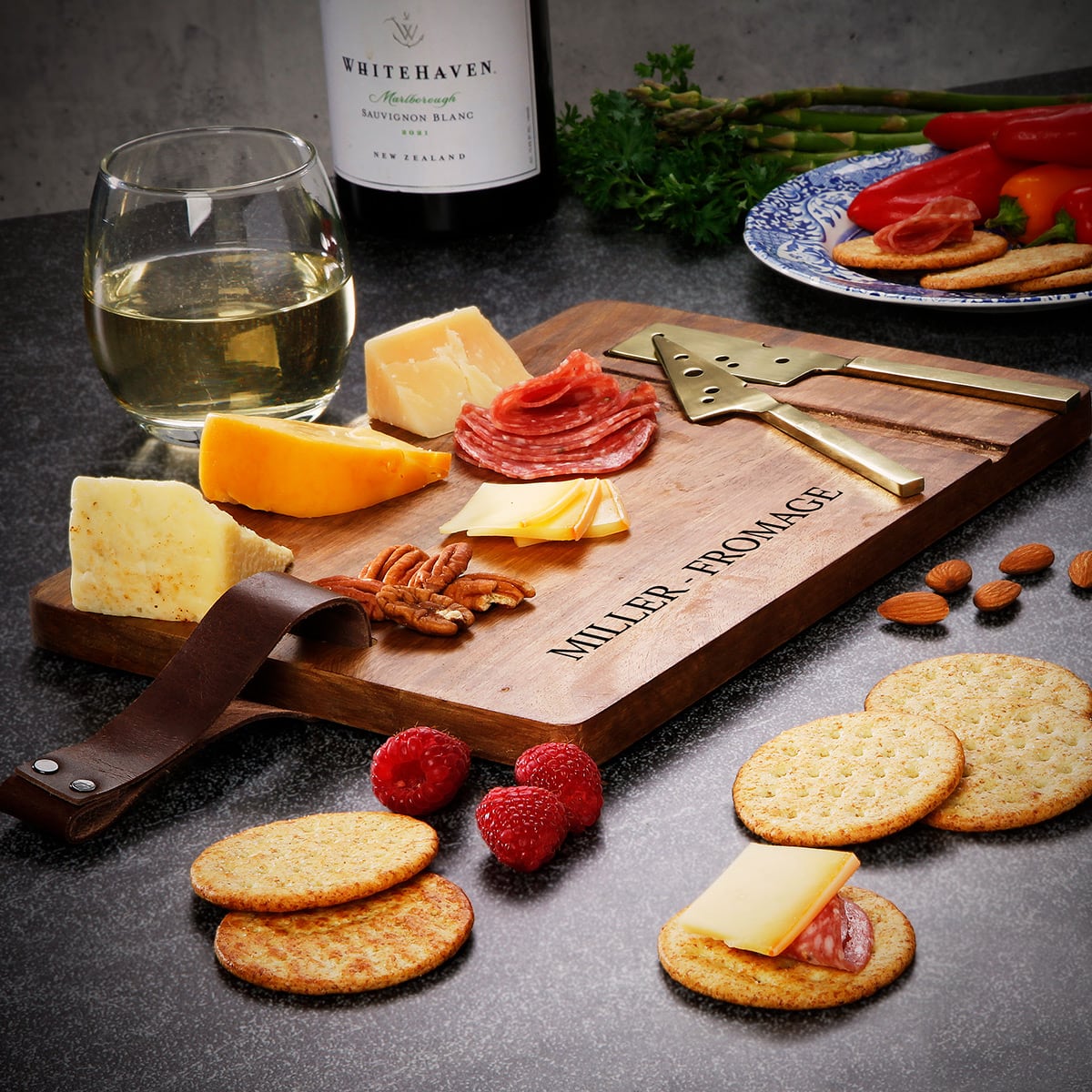 Betley Personalized Cheese Board with Integrated Cheese Knives