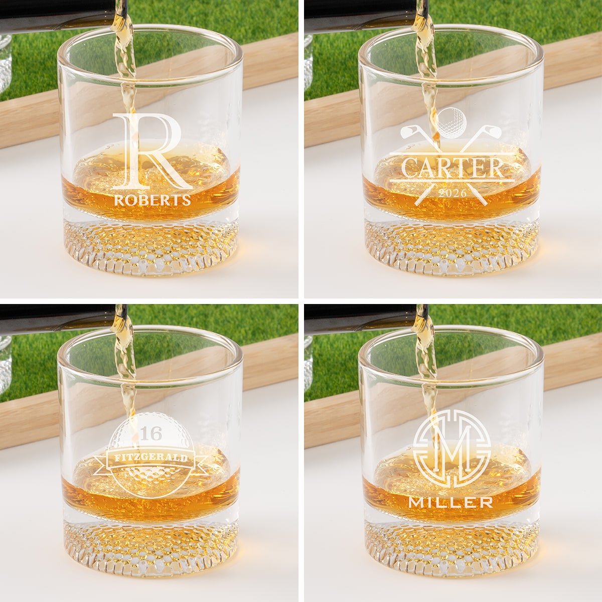 Birdie & Bourbon Golf Club Decanter & Whiskey Glasses