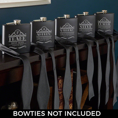 Blackout Groomsmen Flasks - Set of 5