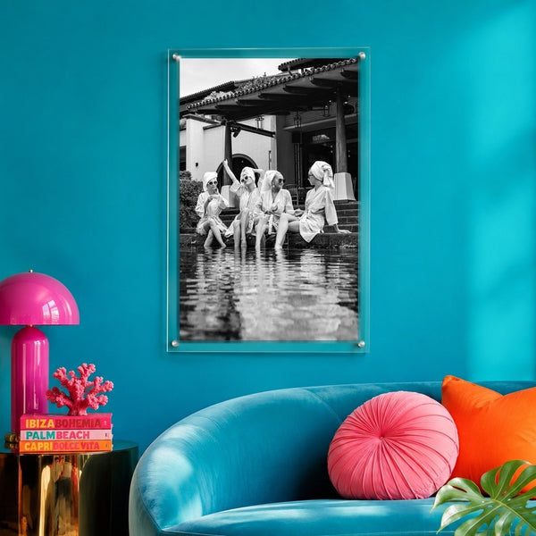 Breakfast at Brittany's Black & White Acrylic Wall Art Print - Vertical