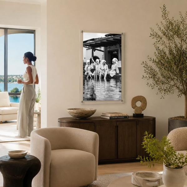 Breakfast at Brittany's Black & White Acrylic Wall Art Print - Vertical