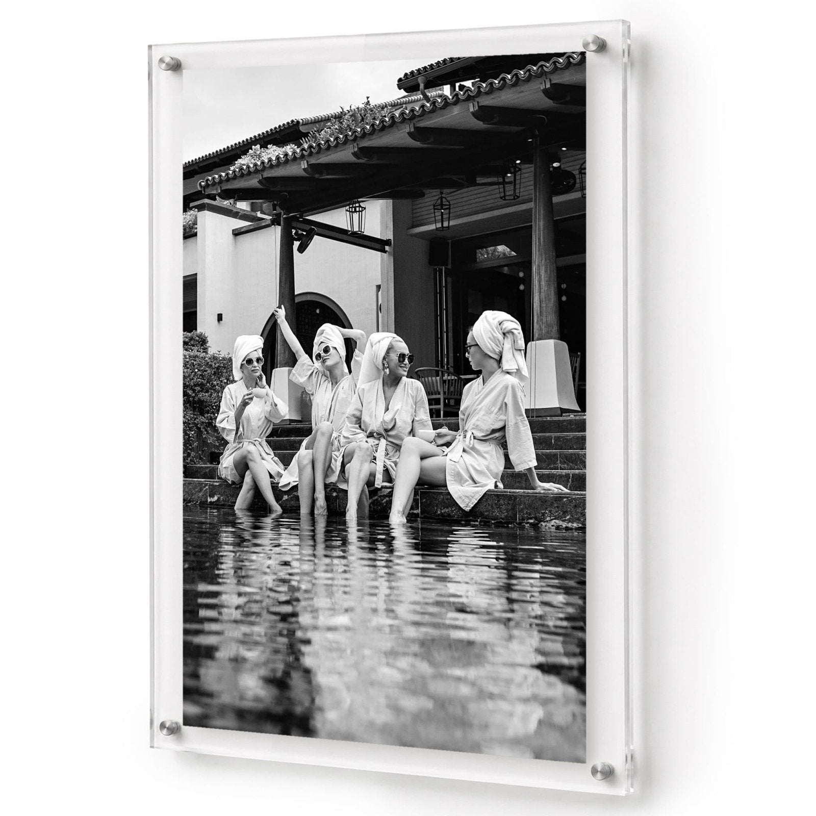 Breakfast at Brittany's Black & White Acrylic Wall Art Print - Vertical