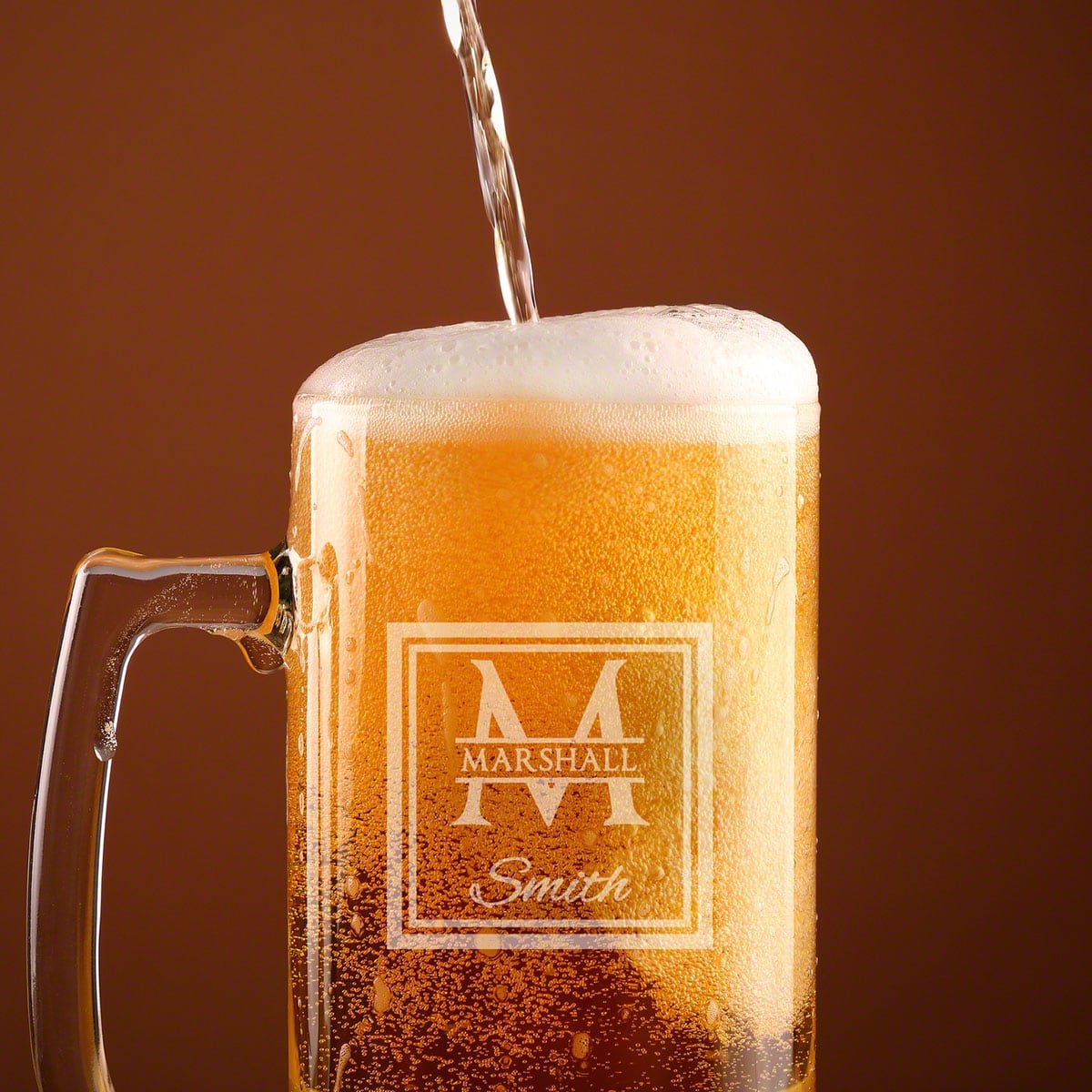 Brewmaster Glass Beer Mugs 17 oz - Set of 4
