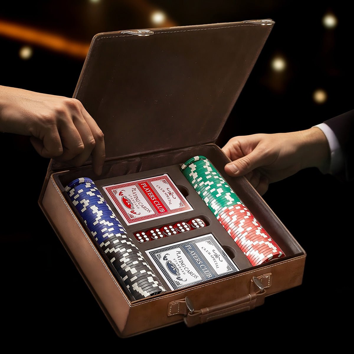 Brown Personalized Poker Set