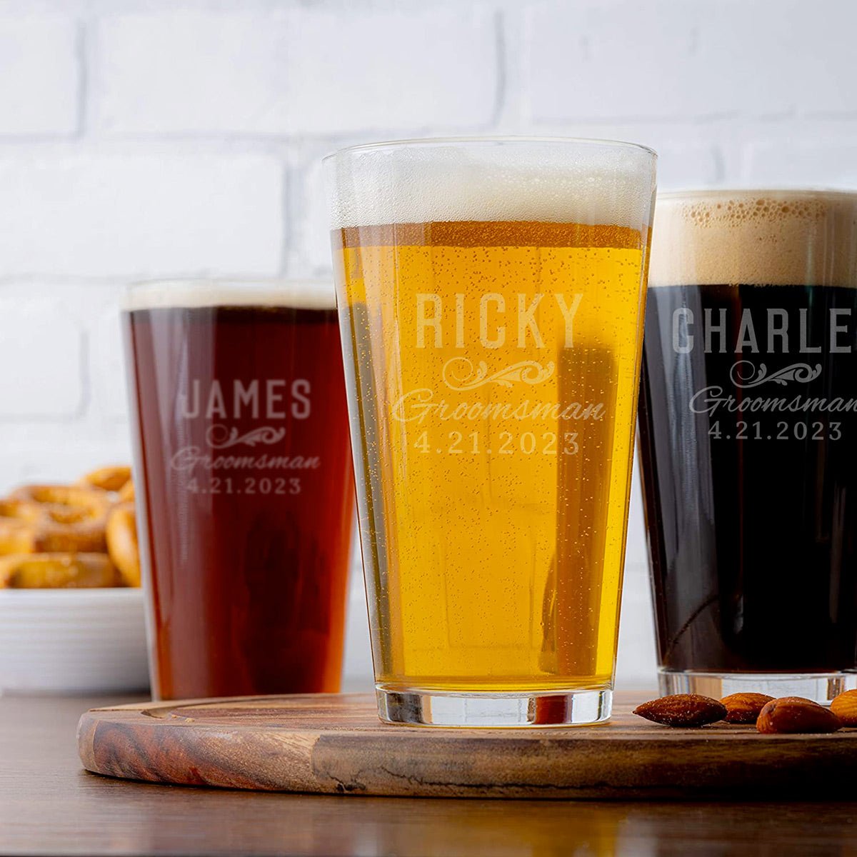 Classic Groomsman Custom Beer and Cigar Groomsmen Gifts Set of 5