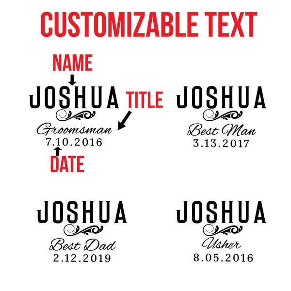 Classic Groomsman Etched Set of 5 Twist Glasses Gifts for Groomsmen