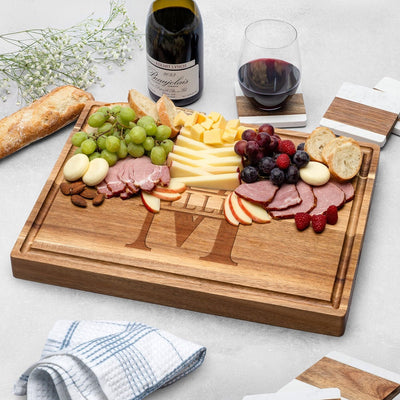 Custom 17x13x1.5 BBQ Grill Master Cutting Board w Juice Groove