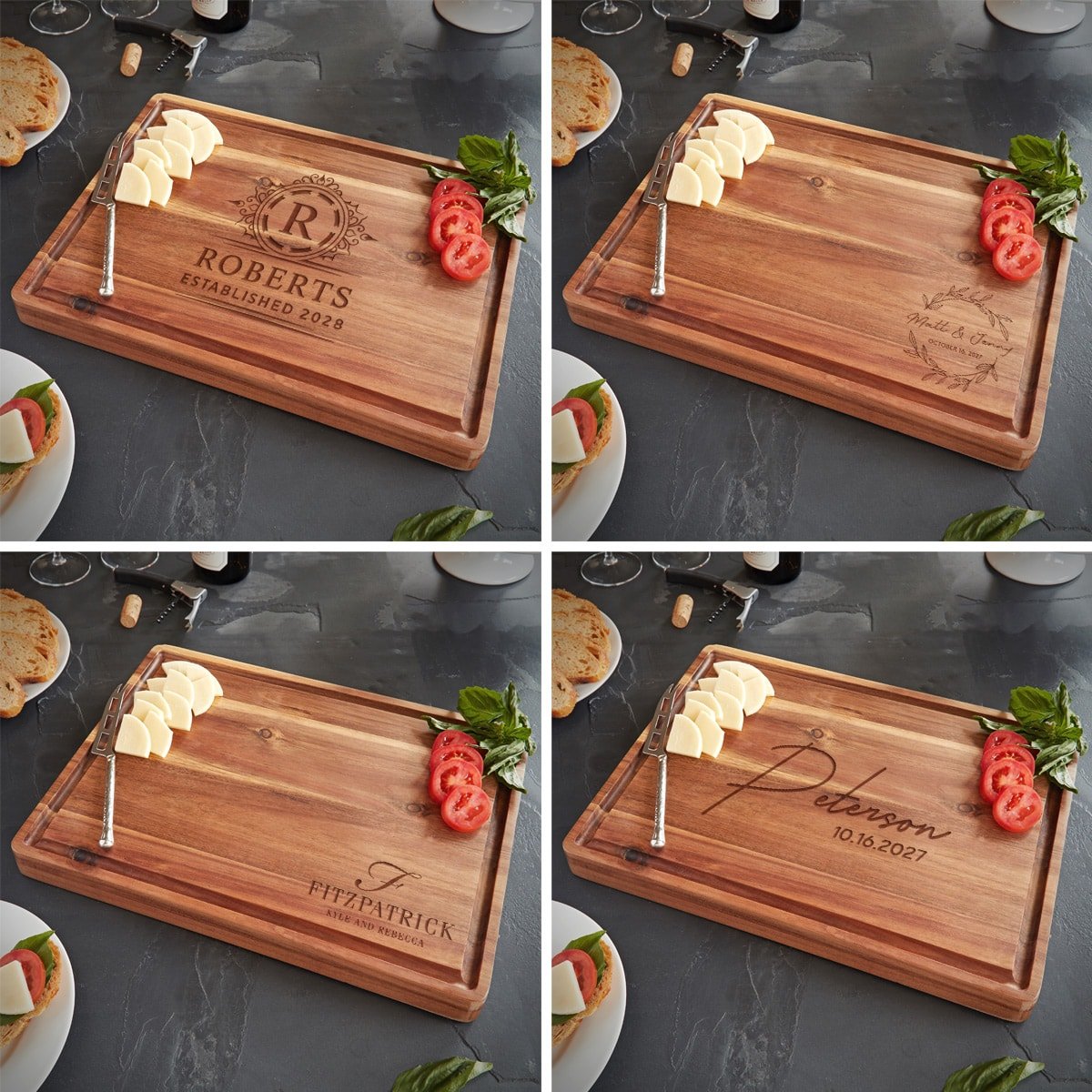 Custom 17x13x1.5 BBQ Grill Master Cutting Board w Juice Groove