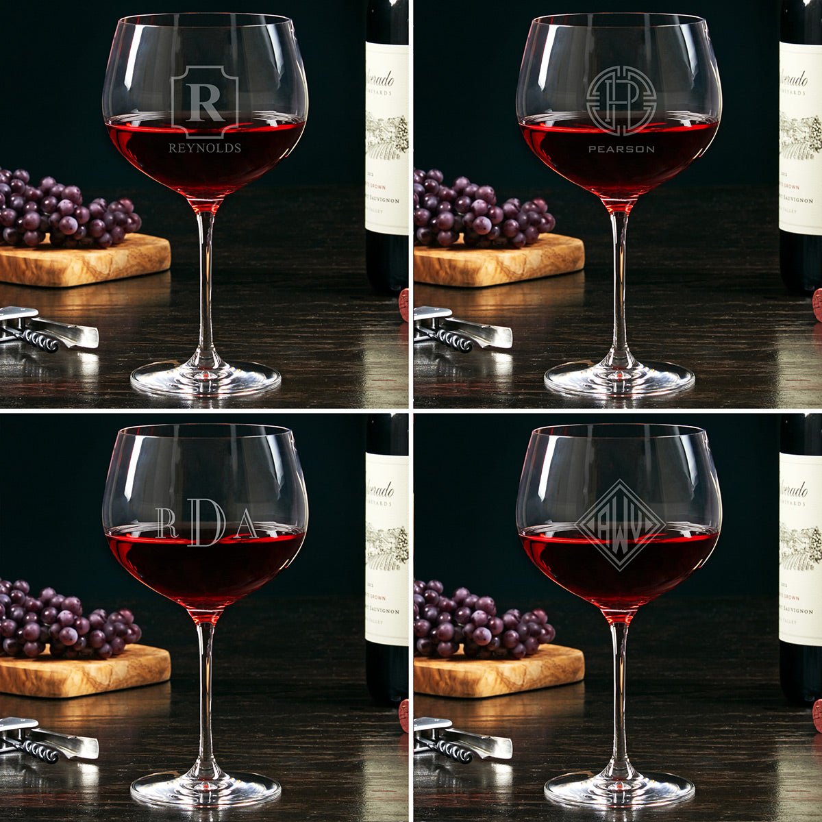 Custom Balloon Wine Glasses Set of 4