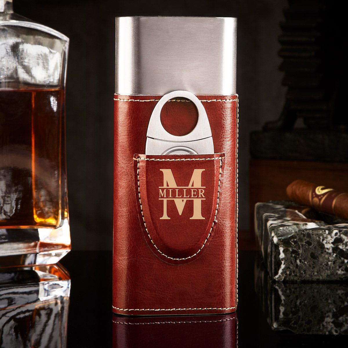 Custom Cigar Travel Case with Cigar Cutter