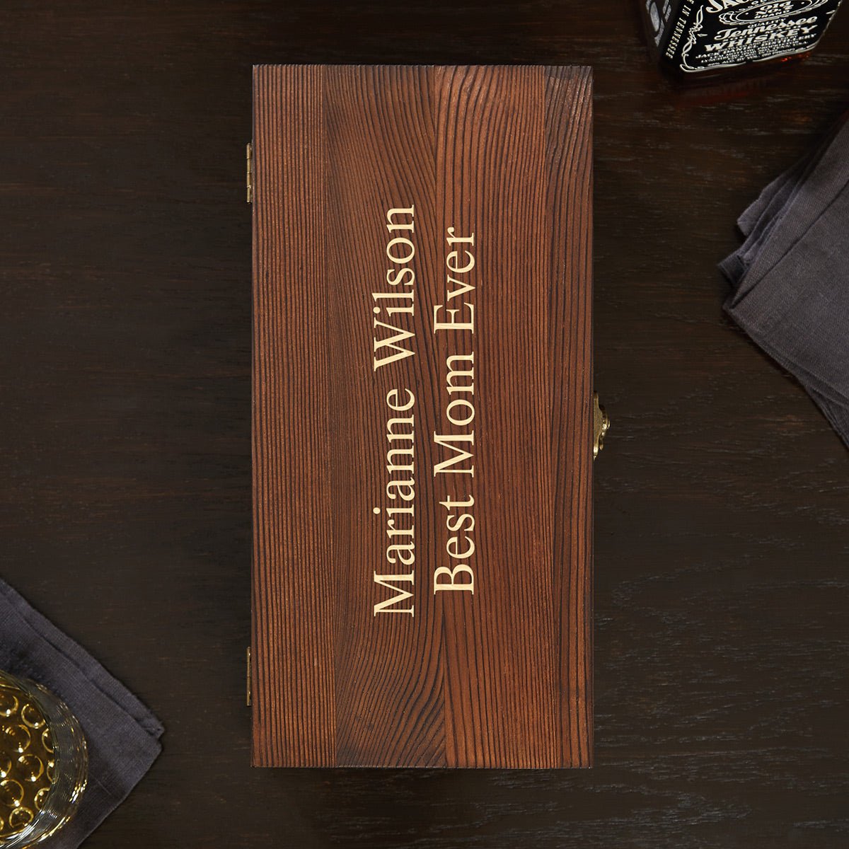 Custom Engraved Wooden Gift Box for Liquor Bottles
