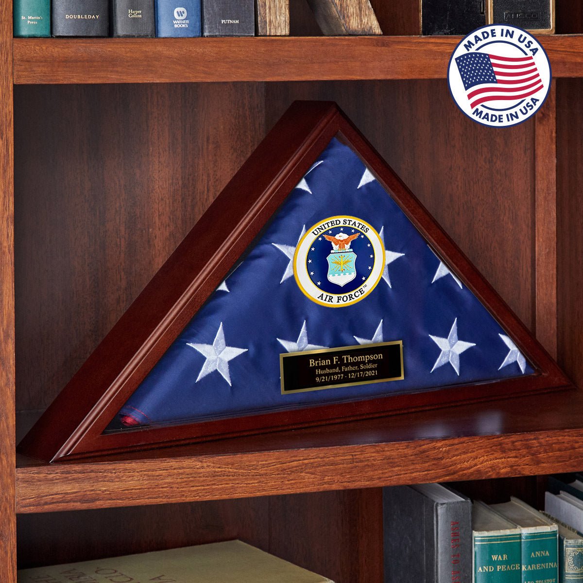 Custom Flag Case Air Force Retirement Gift - Made in USA - 5x9.5 ft Memorial Flags