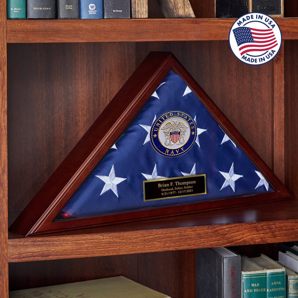 Custom Flag Case Navy Retirement Gift - Made in USA - 5x9.5 ft Memorial Flags